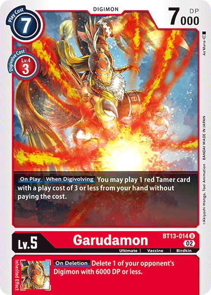 Garudamon - Versus Royal Knight Booster - Uncommon - BT13-014 U