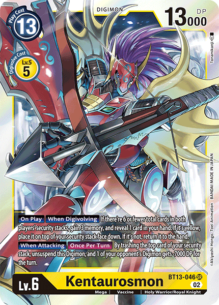 Kentaurosmon - Versus Royal Knight Booster - Super Rare - BT13-046 SR