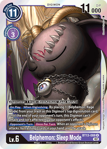 Belphemon: Sleep Mode - Versus Royal Knight Booster - Rare - BT13-088 R