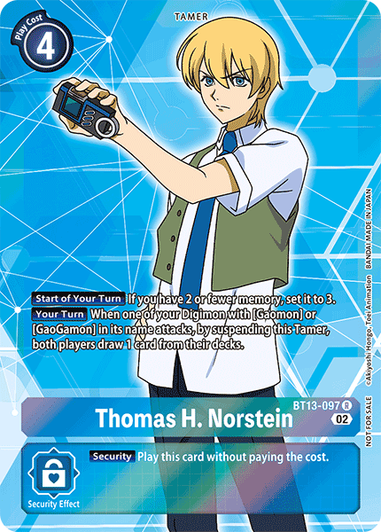 Thomas H. Norstein (Box Topper) - Versus Royal Knight Booster - Rare - BT13-097 R
