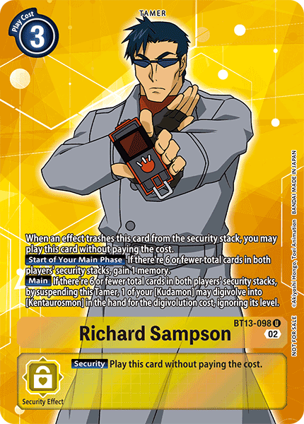 Richard Sampson (Box Topper) - Versus Royal Knight Booster - Uncommon - BT13-098 U