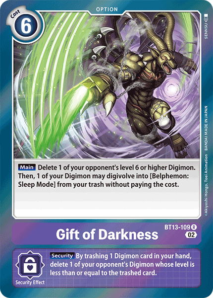 Gift of Darkness - Versus Royal Knight Booster - Rare - BT13-109 R
