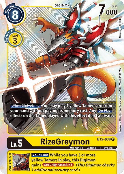 RizeGreymon - BT2-038 (Premium Pack Set 01) - Release Special Booster - Promo - BT2-038 R