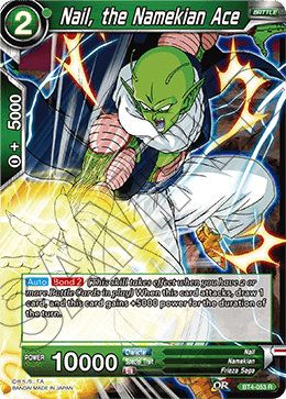 Nail, the Namekian Ace (Shatterfoil) - Draft Box 04 - Dragon Brawl - Rare - BT4-053