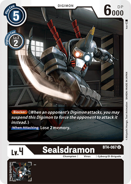 Sealsdramon - Great Legend - Uncommon - BT4-067 U