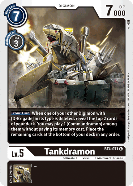 Tankdramon - Great Legend - Common - BT4-071 C