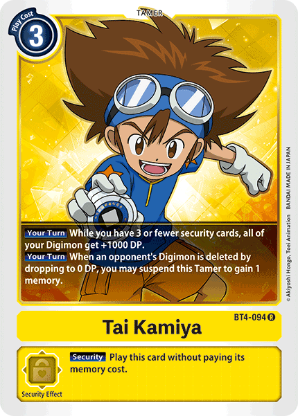 Tai Kamiya - Great Legend - Rare - BT4-094 R