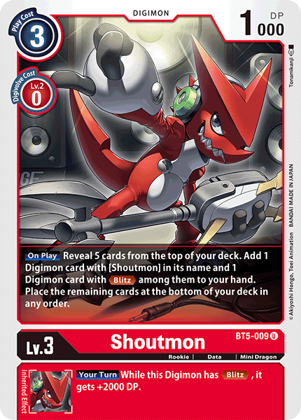 Shoutmon - Battle of Omni - Uncommon - BT5-009 U