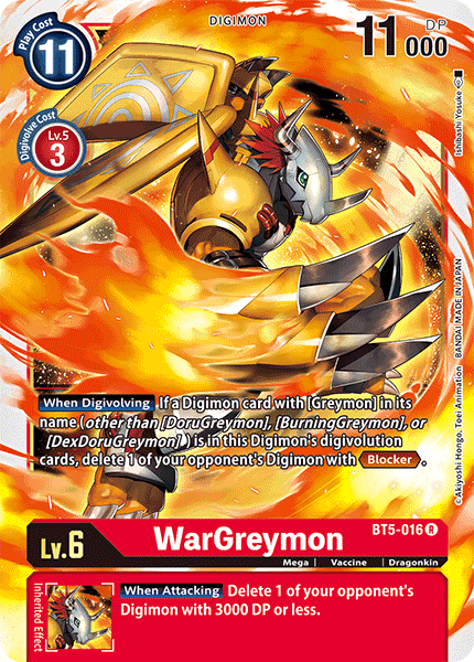 WarGreymon - Battle of Omni - Rare - BT5-016 R