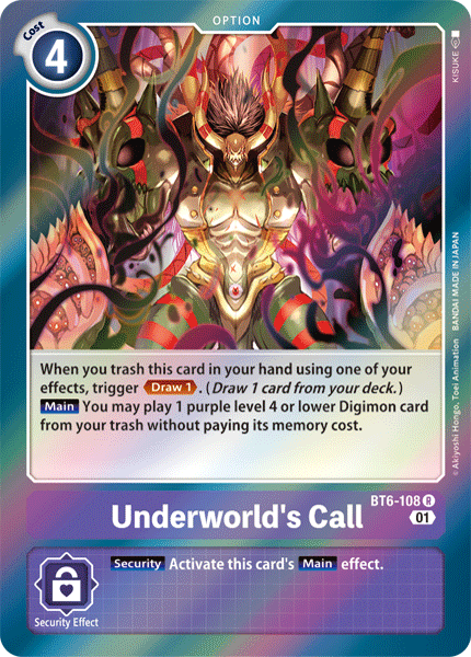 Underworld's Call - Double Diamond - Rare - BT6-108 R