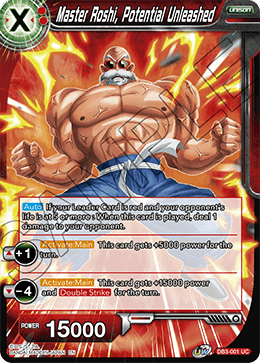 Master Roshi, Potential Unleashed - Draft Box 06 - Giant Force - Uncommon - DB3-001