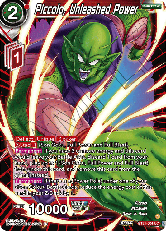 Piccolo, Unleashed Power - Wild Resurgence - Uncommon - BT21-004