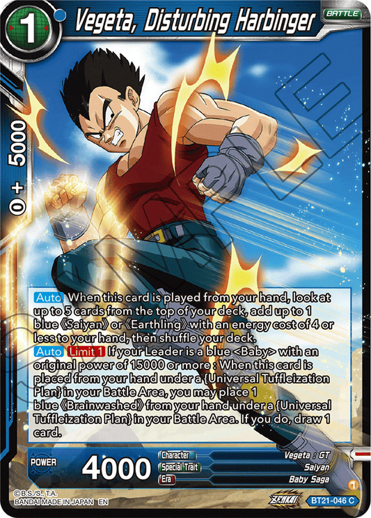 Vegeta, Disturbing Harbinger - Wild Resurgence - Common - BT21-046