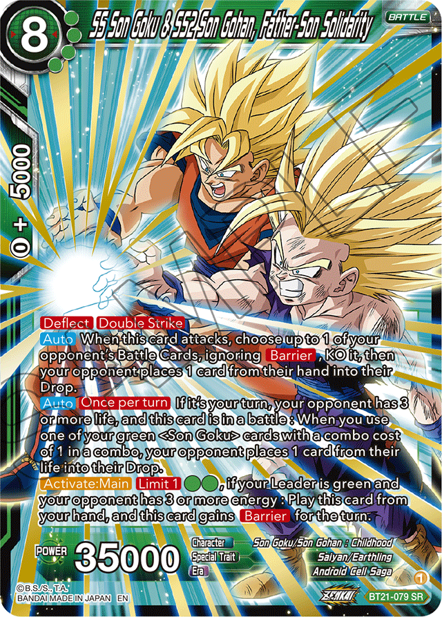 SS Son Goku & SS2 Son Gohan, Father-Son Solidarity - Wild Resurgence - Super Rare - BT21-079