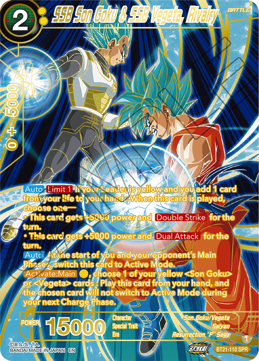 SSB Son Goku & SSB Vegeta, Rivalry (SPR) - Wild Resurgence - Special Rare - BT21-110