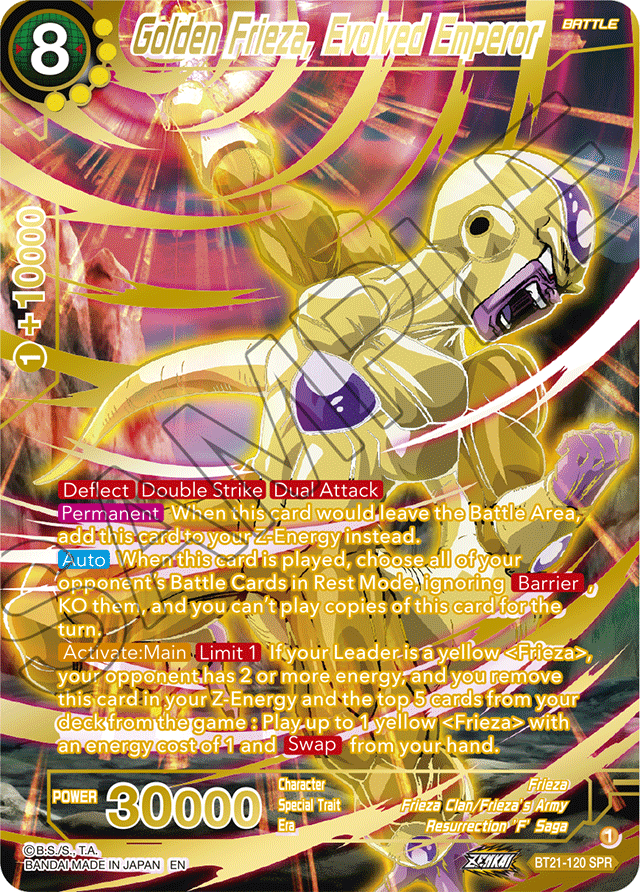 Golden Frieza, Evolved Emperor (SPR) - Wild Resurgence - Special Rare - BT21-120