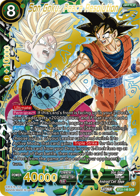 Son Goku, Peace Resolution - Wild Resurgence - Secret Rare - BT21-148