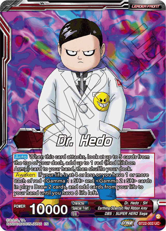 Dr. Hedo // Dr Hedo, Admiration for Heroes - Critical Blow - Uncommon - BT22-002
