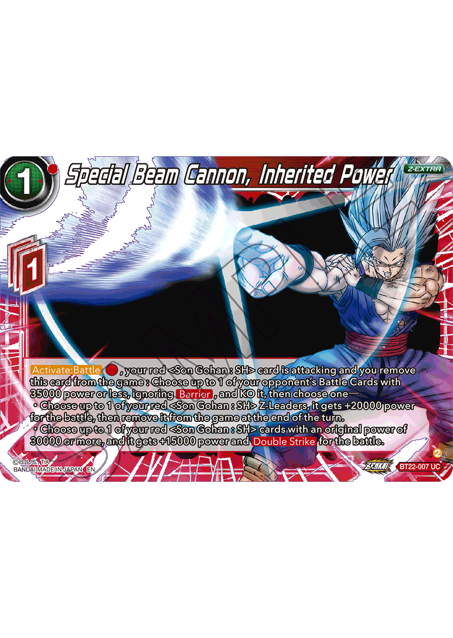 Special Beam Cannon, Inherited Power - Critical Blow - Uncommon - BT22-007