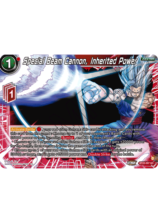 Special Beam Cannon, Inherited Power - Critical Blow - Uncommon - BT22-007
