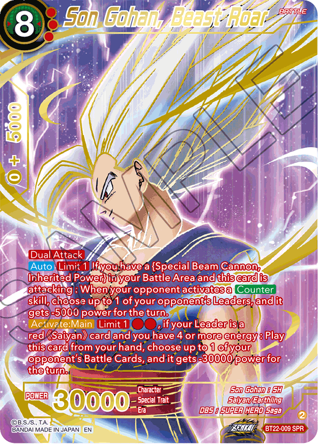 Son Gohan, Beast Roar (SPR) - Critical Blow - Special Rare - BT22-009