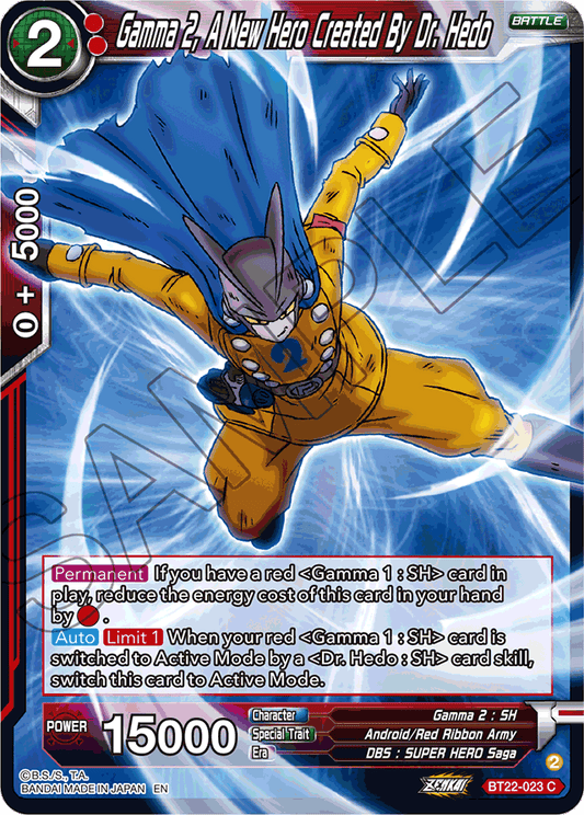 Gamma 2, A New Hero Created By Dr. Hedo - Critical Blow - Common - BT22-023