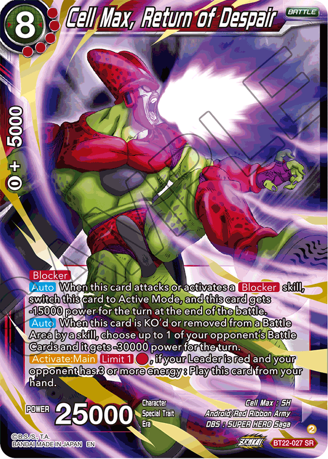 Cell Max, Return of Despair - Critical Blow - Super Rare - BT22-027