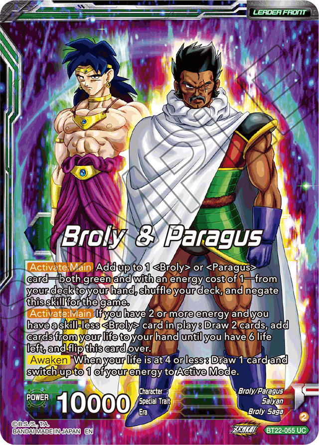 Broly & Paragus // SS Broly, Devil of Destruction - Critical Blow - Uncommon - BT22-055
