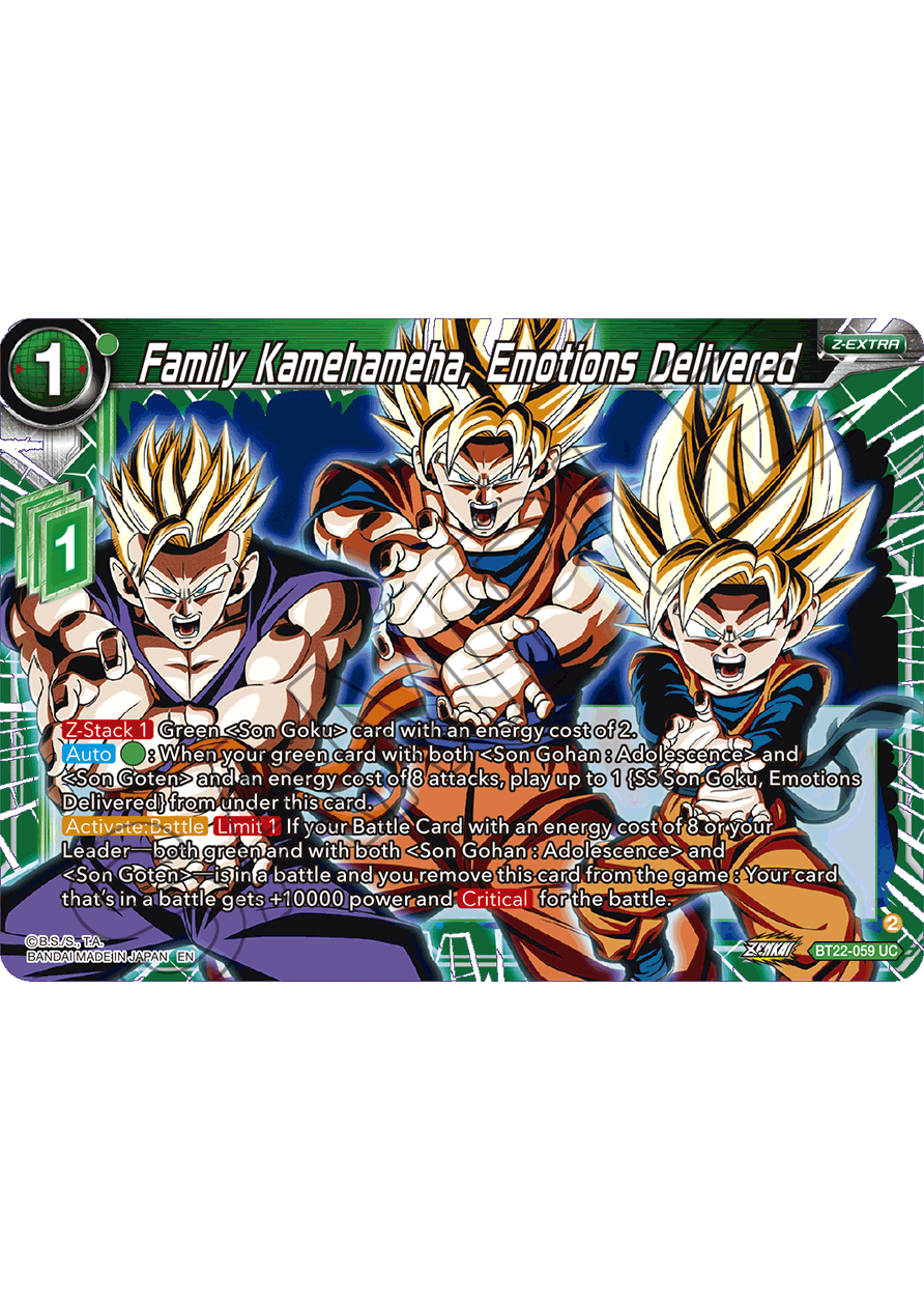 Family Kamehameha, Emotions Delivered - Critical Blow - Uncommon - BT22-059