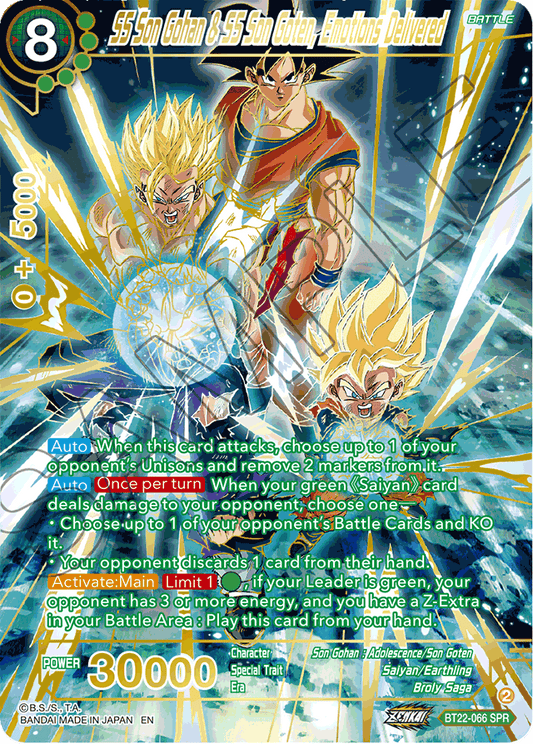 SS Son Gohan & SS Son Goten, Emotions Delivered (SPR) - Critical Blow - Special Rare - BT22-066