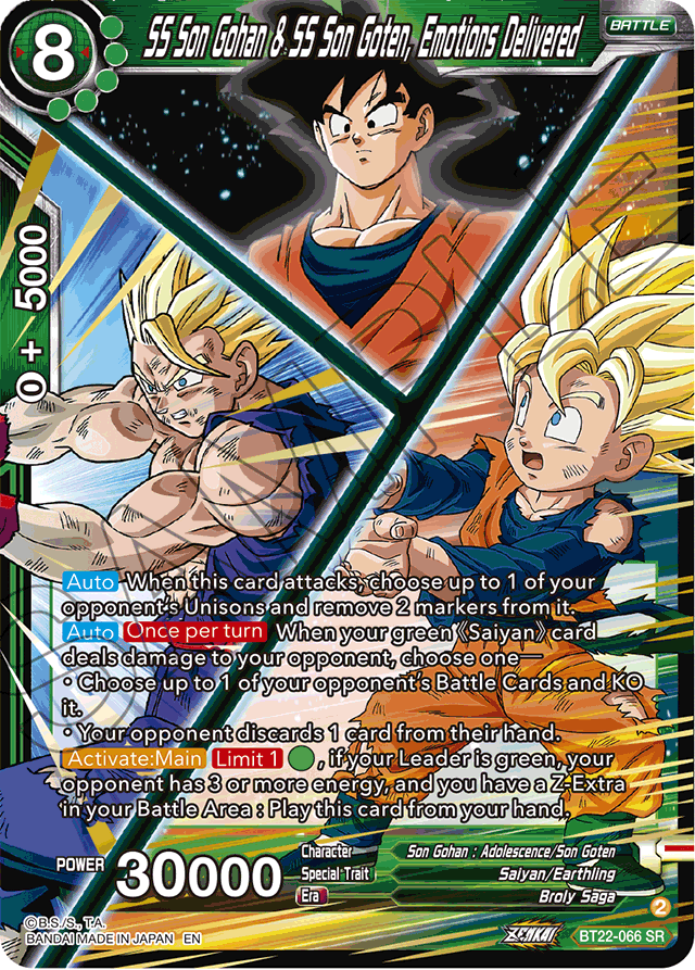 SS Son Gohan & SS Son Goten, Emotions Delivered - Critical Blow - Super Rare - BT22-066