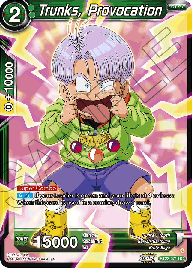 Trunks, Provocation - Critical Blow - Uncommon - BT22-071