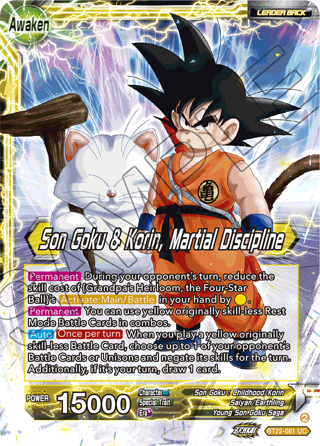 Son Goku // Son Goku & Korin, Martial Discipline - Critical Blow - Uncommon - BT22-081