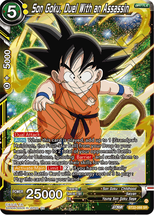 Son Goku, Duel With an Assassin - Critical Blow - Super Rare - BT22-088