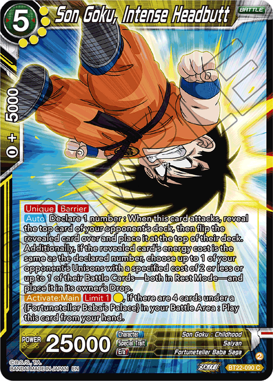Son Goku, Intense Headbutt - Critical Blow - Common - BT22-090
