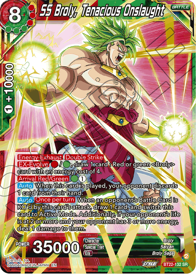 SS Broly, Tenacious Onslaught - Critical Blow - Super Rare - BT22-132