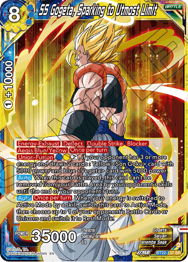 SS Gogeta, Sparking to Utmost Limit - Critical Blow - Super Rare - BT22-137