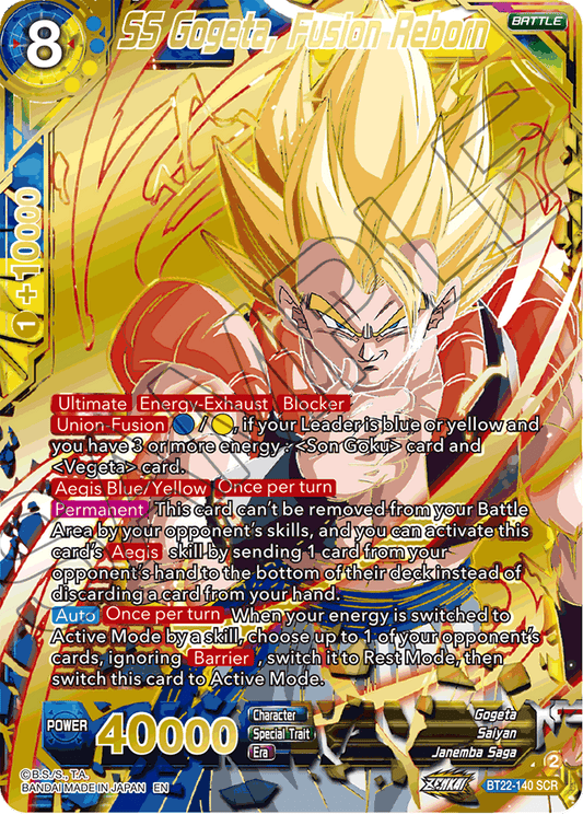 SS Gogeta, Fusion Reborn - Critical Blow - Secret Rare - BT22-140