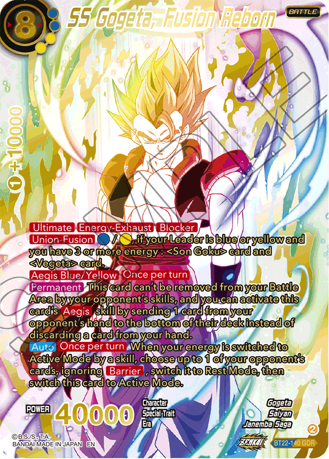 SS Gogeta, Fusion Reborn (GDR) - Critical Blow - God Rare - BT22-140