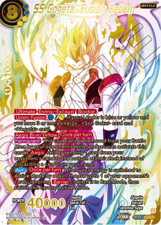 SS Gogeta, Fusion Reborn (GDR) - Critical Blow - God Rare - BT22-140