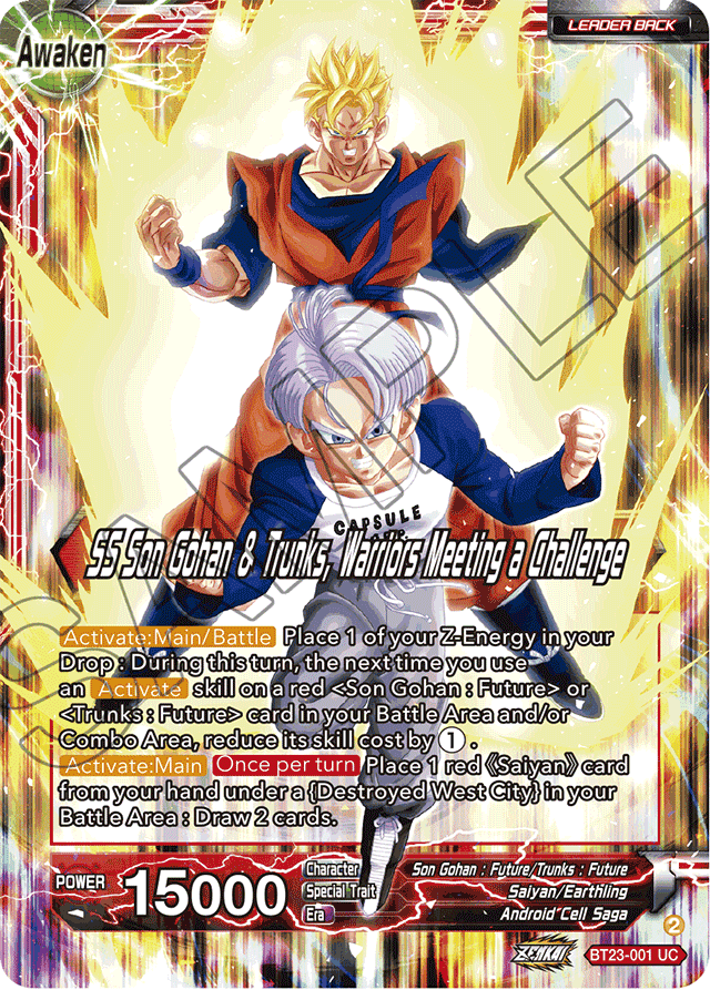 Son Gohan & Trunks // SS Son Gohan & Trunks, Warriors Meeting a Challenge - Perfect Combination - Uncommon - BT23-001