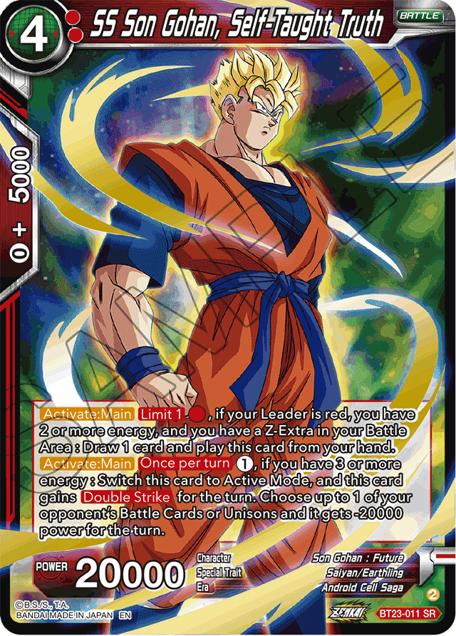 SS Son Gohan, Self-Taught Truth - Perfect Combination - Super Rare - BT23-011