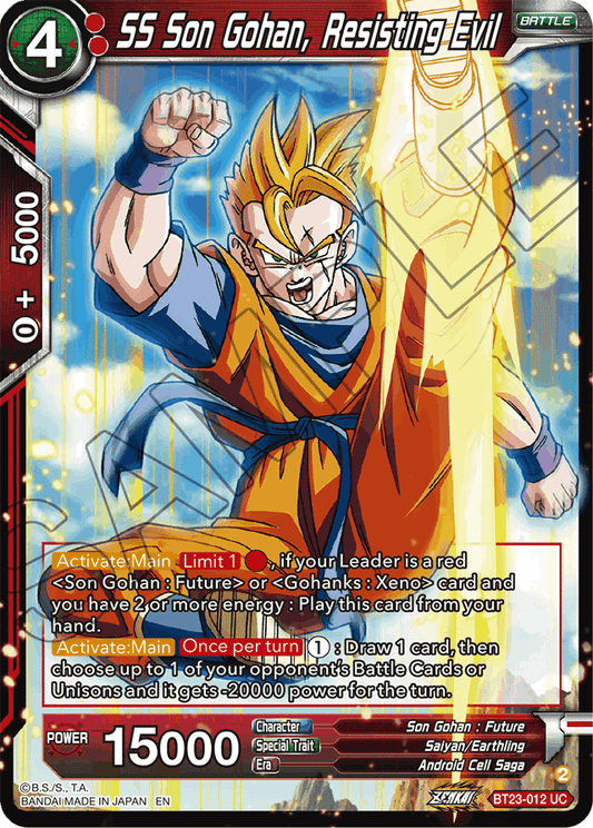 SS Son Gohan, Resisting Evil - Perfect Combination - Uncommon - BT23-012