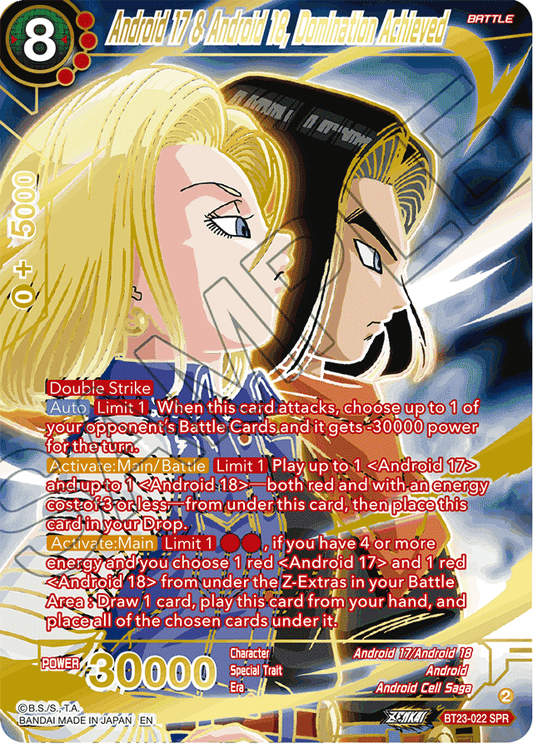 Android 17 & Android 18, Domination Achieved (SPR) - Perfect Combination - Special Rare - BT23-022
