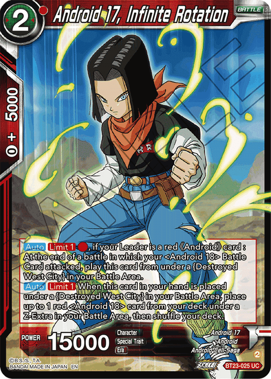 Android 17, Infinite Rotation - Perfect Combination - Uncommon - BT23-025