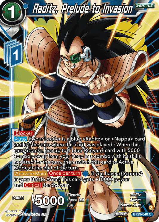 Raditz, Prelude to Invasion - Perfect Combination - Common - BT23-040