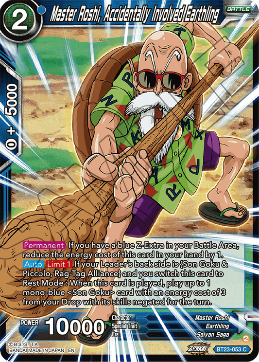 Master Roshi, Accidentally Involved Earthling - Perfect Combination - Common - BT23-053