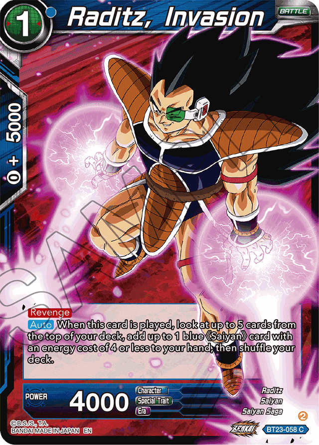 Raditz, Invasion - Perfect Combination - Common - BT23-058