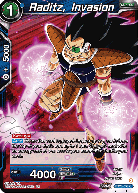 Raditz, Invasion - Perfect Combination - Common - BT23-058