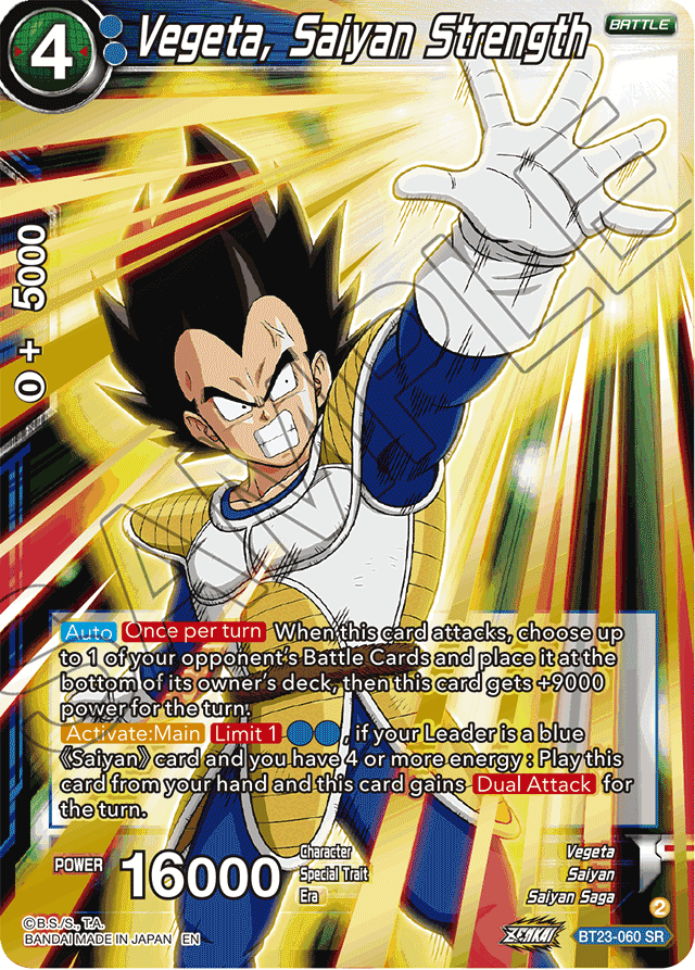 Vegeta, Saiyan Strength - Perfect Combination - Super Rare - BT23-060